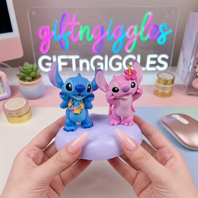 Adorable Stitch & Angel Figurines: The Perfect Lilo & Stitch Decor! 🌺✨