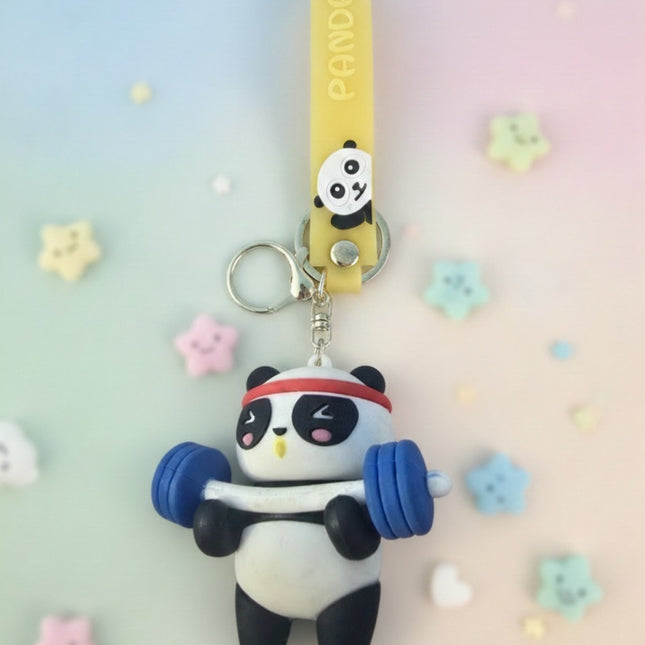 Gym Panda Keychain / Bag Charm