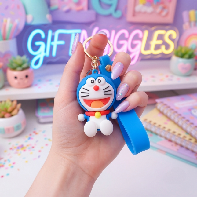 ✨ Doraemon Kawaii Charm Keychain - Perfect Backpack Accessory! 🤖💙