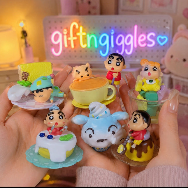 Adorable Shinchan Mini Food-Themed Figurines – Available Individually & Full Sets! 🍜🍰✨