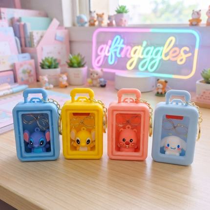 Adorable Mini Suitcase Keychains & Bag Charms 🧳✨ Cute Cartoon Travel Accessories 🌟