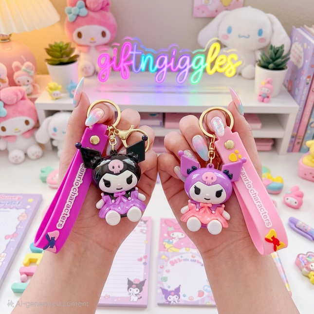 Kawaii Sanrio Character Keychains - Cinnamoroll, Kuromi, & My Melody Bag Charms 💖✨🌟
