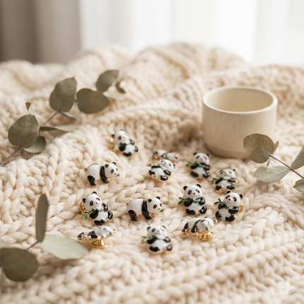 Panda Jeans Button-Cute Enamel Denim Accessory