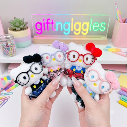 🎀 Cute Sanrio Hello Kitty Nerd Plush Keychain & Bag Charm 🎀