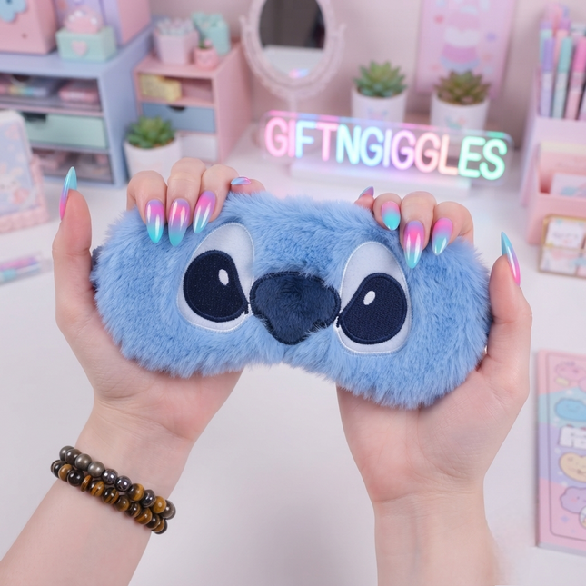 Plush Stitch Sleep Mask – Soft & Cozy Travel Eye Mask for Ultimate Relaxation 😴✨🛸