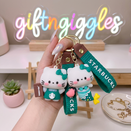 Starbucks Keychain Hello Kitty/Pochacco