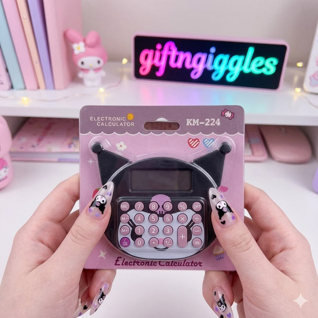 🖤 Cute Kuromi Character Electronic Calculator  🌸
