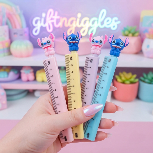 ✨ Stitch Ruler Pen – Cute Stationery Essential 🖊️📏