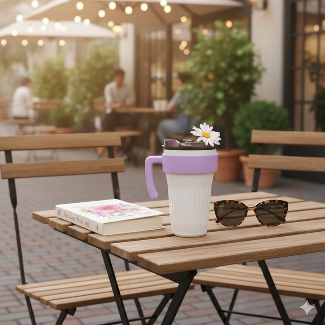 White nd Lavender Tumbler