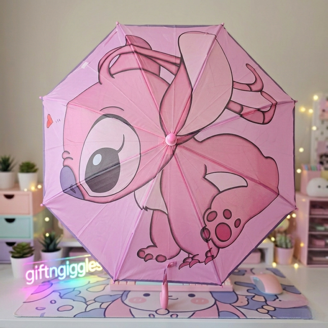 Kawaii Stitch Cartoon Print Umbrella - Cute Disney Inspired Rain Gear