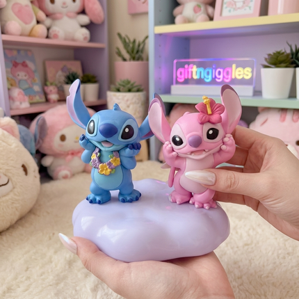 Adorable Stitch & Angel Figurines: The Perfect Lilo & Stitch Decor! 🌺✨