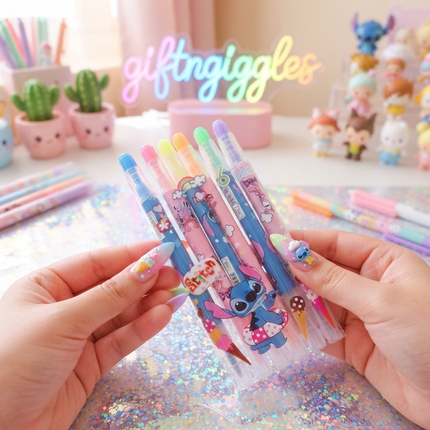 ✨ Stitch Magical Dual-Sided Highlighter Set 🖊️💙