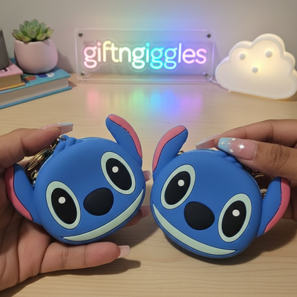 Stitch Silicone Coin Pouch/Keychain/Bag Charm