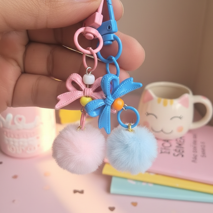Pom pom Bag/Zip Charms 3 Pieces Set
