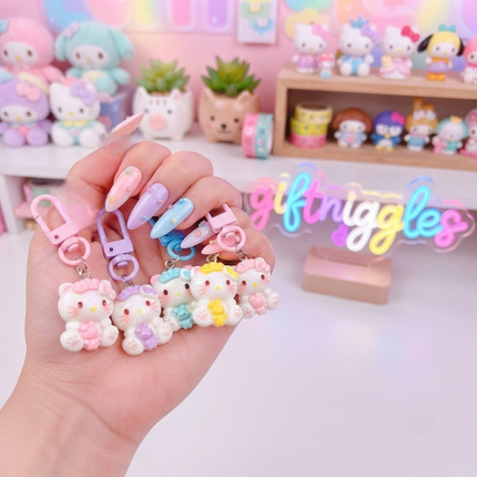 🎀 Cute Hello Kitty Zip Charms & Keychain Accessories – Aesthetic Pastel Bag Charms 🌸✨