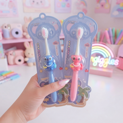 ✨ Disney Stitch & Angel Inspired Kids Toothbrush – Cute Kawaii Soft Bristle Manual Toothbrush 🦷💙💖