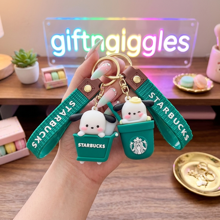 Starbucks Keychain Hello Kitty/Pochacco