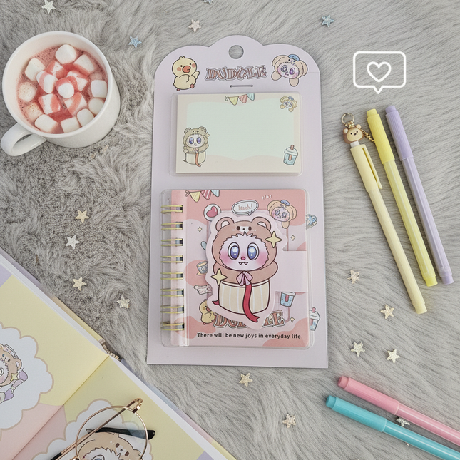 Cute Mini Diary with Sticky Notes