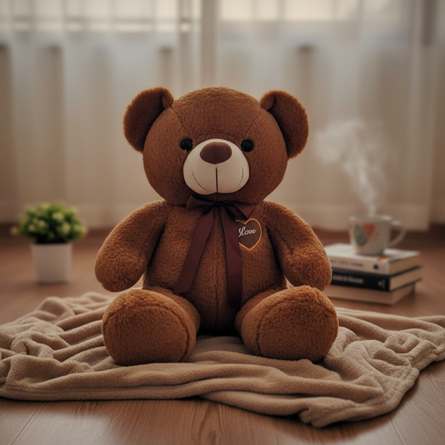 Big Teddy Plushy Toy with Blanket - Soft & Furry