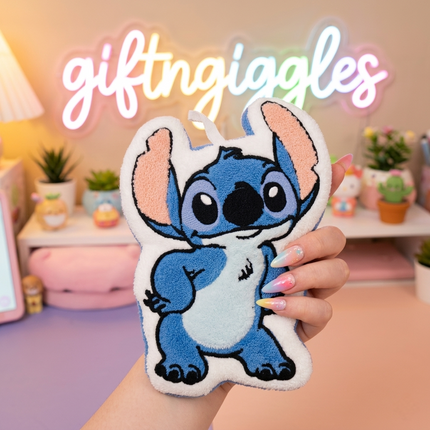 💙 Stitch & Angel Cute  Hand Towels Pink & Blue 🌸