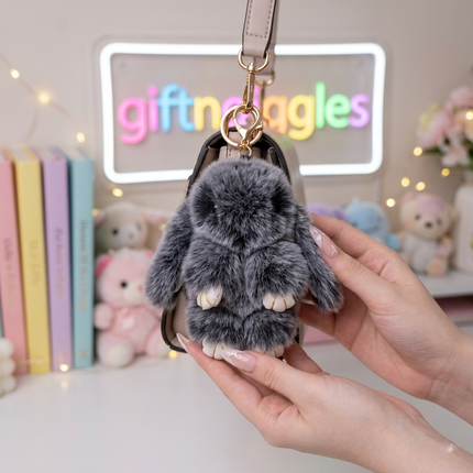 Fluffy Bunny Bag Charm
