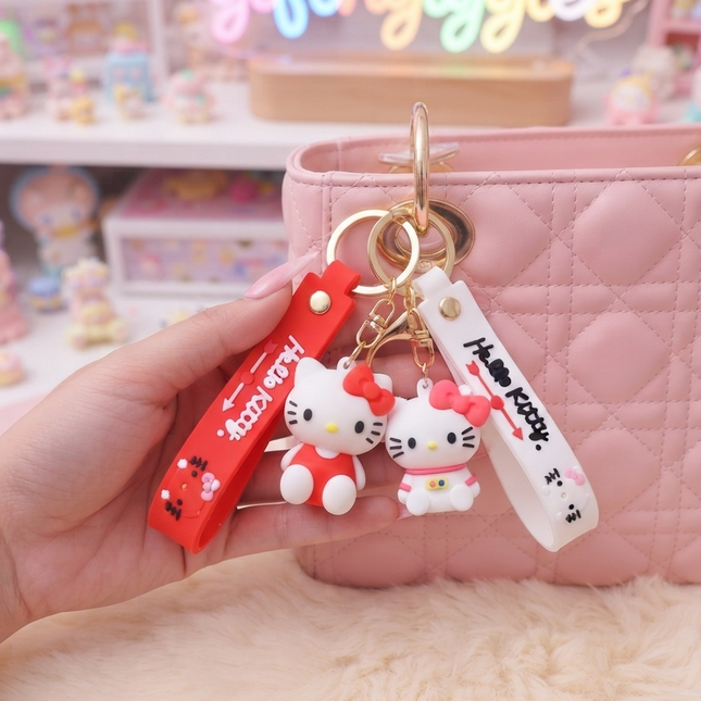 ✨ Hello Kitty Silicone Keychain & Bag Charm – Cute Aesthetic Accessory 🎀🐱💖