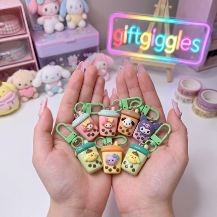 ✨ Kawaii Boba Zip Charm Collection! 🧋💖