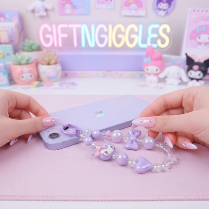 ✨ Sanrio Inspired Kawaii Beaded Phone Charm - 🎀📱💖
