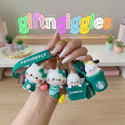 Starbucks Keychain Hello Kitty/Pochacco