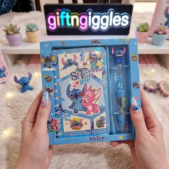 ✨ Disney Stitch Diary & Multi-Color Pen Gift Set ✨