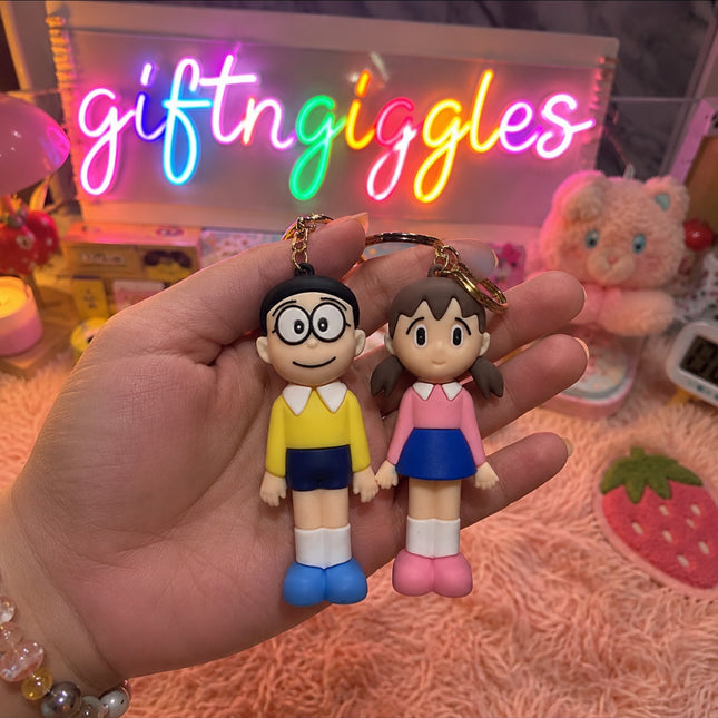 Adorable Shizuka and Nobita Keychains! 💖✨