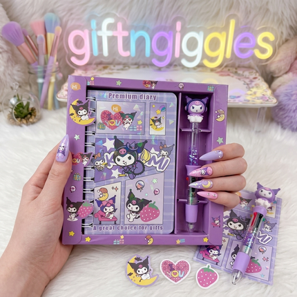 😈🔮 Kuromi Sanrio Premium Diary & Pen Gift Set 🔮😈