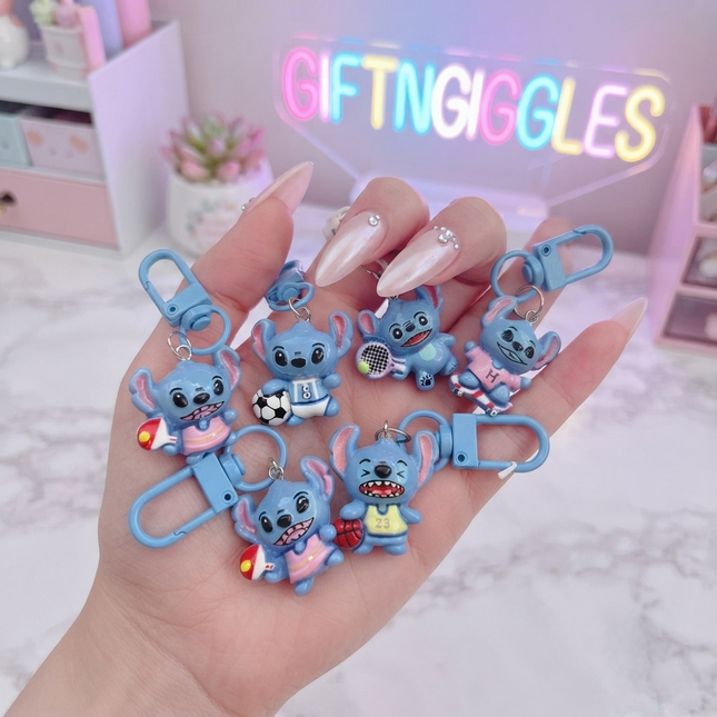 Level Up Your Gear! Cute Stitch Sport Zip Charms 🏈⚽️🎾