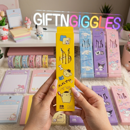 🎀 Kawaii Sanrio Character 2B Pencils Pack (12-Piece Set) 🦄