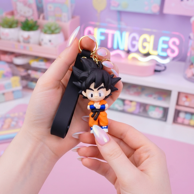 ✨ Goku Anime Keychain – Cute Dragon Ball Z Bag Charm 🐉🔥🎒