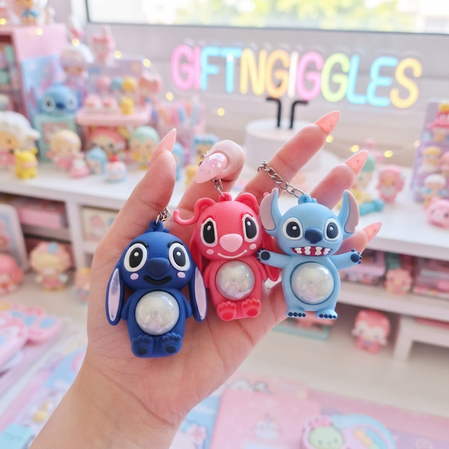 ✨ Stitch & Angel Glow-Up Light Keychains 💙💖🌟