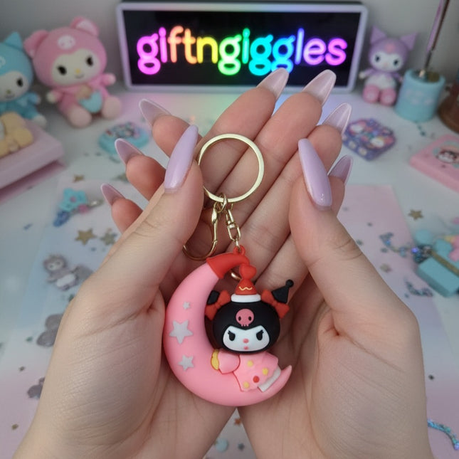 Kuromi Moon Keychain/Bag Charm