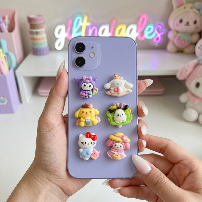 Cute Sanrio-Inspired 3D Decorative Character Stickers/Stick ons