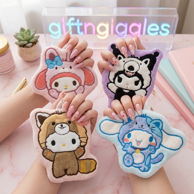 Cute Sanrio Character Plush Hand Towels 🧼✨