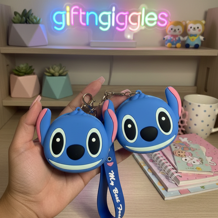 Stitch Silicone Coin Pouch/Keychain/Bag Charm