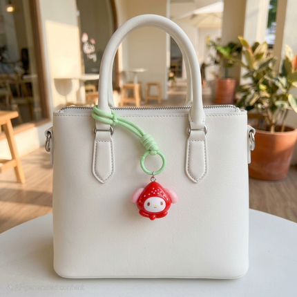 Kawaii Strawberry Sanrio My Melody Bag Charm & Keychain 🍓🎀