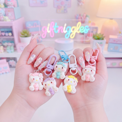 🎀 Cute Hello Kitty Zip Charms & Keychain Accessories – Aesthetic Pastel Bag Charms 🌸✨