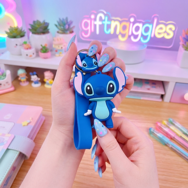 💙 Cute Stitch Alien Backpack Charm & Keychain 🛸✨
