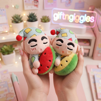 Cuddle Up with Your Favorite Shin-chan Plush Keychain! 🍉😴