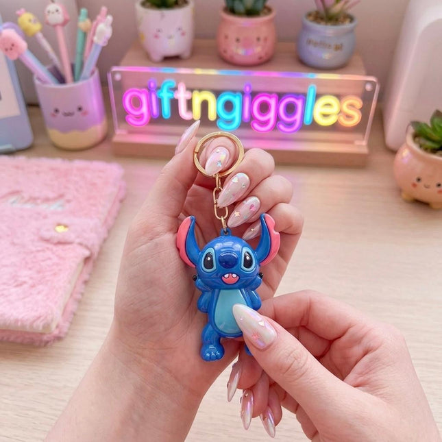 ✨ Adorable Stitch Acrylic Keychain – Cute Cartoon Bag Charm 💙🌴