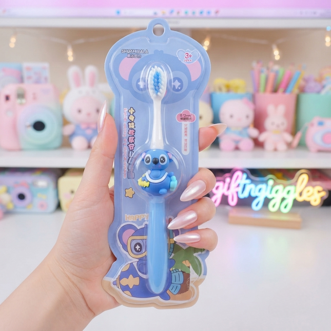 ✨ Disney Stitch & Angel Inspired Kids Toothbrush – Cute Kawaii Soft Bristle Manual Toothbrush 🦷💙💖