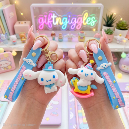 🎀 Pastel  Sanrio Cinnamoroll 3D Bag Charm & Keychain ☁️✨