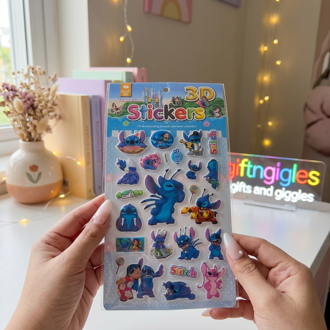 3D Stitch & Angel Puffy Sticker Sheet ✨💙