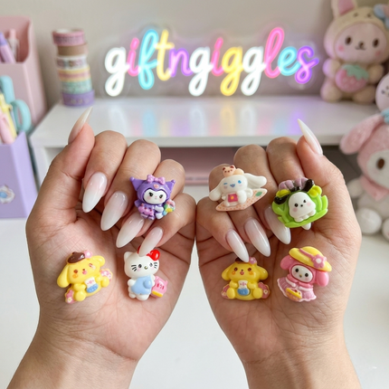 Cute Sanrio-Inspired 3D Decorative Character Stickers/Stick ons