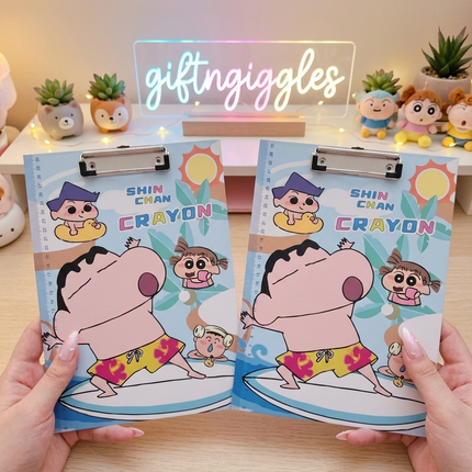 🖍️ Crayon Shinchan Cute Stationery Clipboard with Ruler Edge 📚